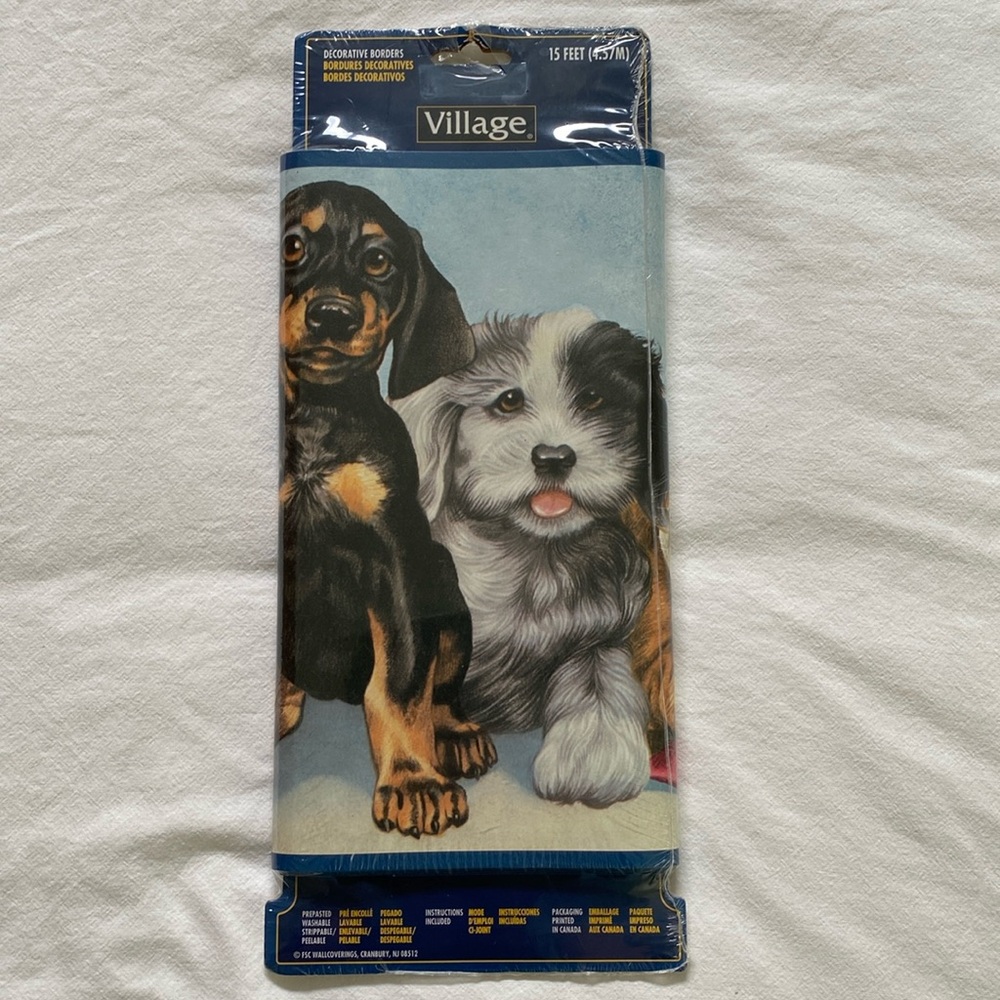 Sealed & New “Playful Puppies” Village Wallpaper Trim